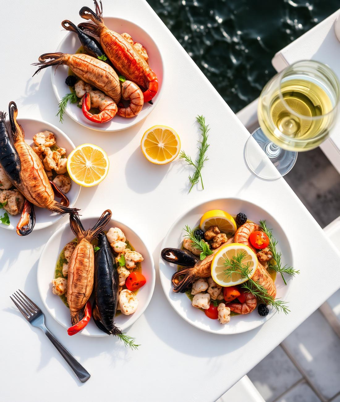 Piatti mediterranei al ristorante del Lido Elios